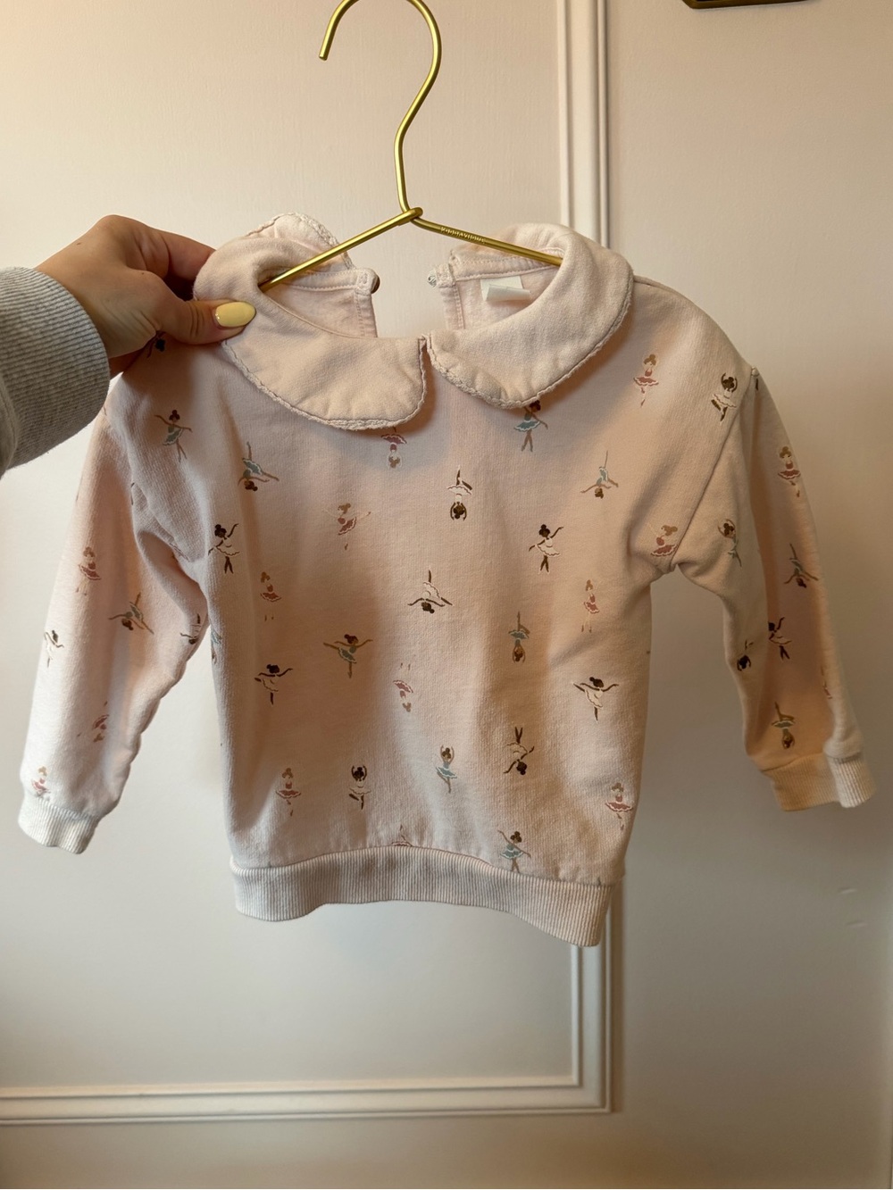 💫 3 for $20 !! petit lem baby kids ballerina print peter pan collar sweater